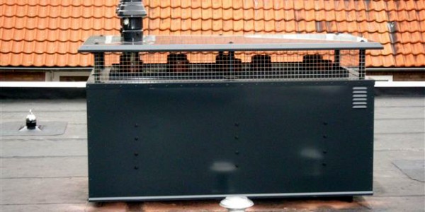 Overzetschoorsteenkap voor meerdere rookkanalen