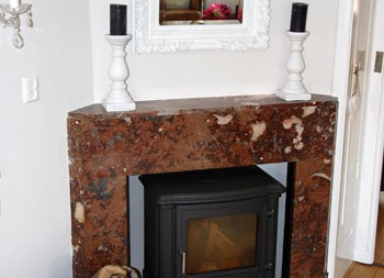 Openhaard op hout gestookt