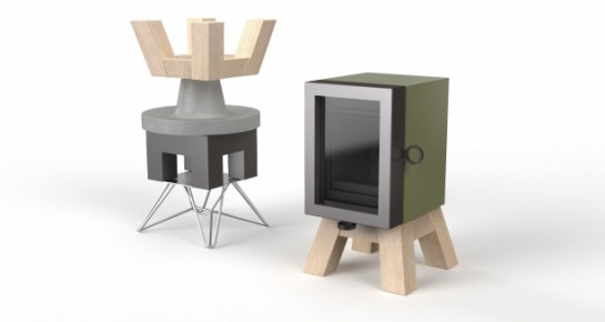 Wanders Oak Concrete Houtkachel